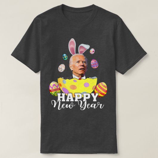 Happy New Year Funny Joe Biden Osterferien Vint T-Shirt (Design vorne)