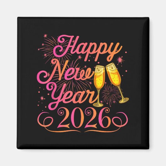 Happy New Year Funny Matching Family New Years Eve Magnet (Vorne)