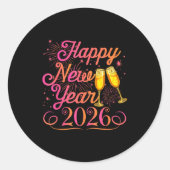 Happy New Year Funny Matching Family New Years Eve Runder Aufkleber (Vorderseite)