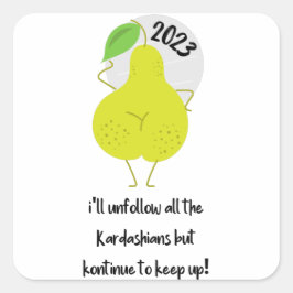 Happy New Year Funny Memes Quadratischer Aufkleber