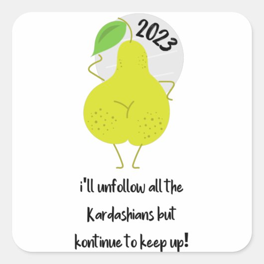 Happy New Year Funny Memes Quadratischer Aufkleber (Vorderseite)