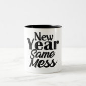 Happy New Year Funny Mug Zweifarbige Tasse (Mittel)