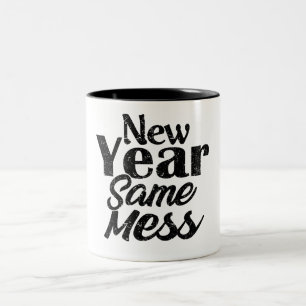 Happy New Year Funny Mug Zweifarbige Tasse