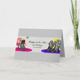 Happy New Year Funny Niedliche Vintage Stiefel gek Feiertagskarte