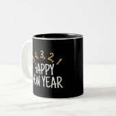 Happy New Year Funny Zweifarbige Tasse (Vorderseite Links)