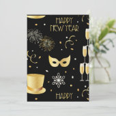 Happy New Year GB Einladung (Stehend Vorderseite)