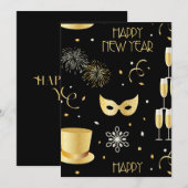 Happy New Year GB Einladung (Vorne/Hinten)