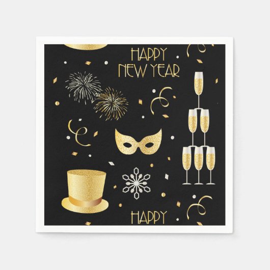 Happy New Year GB Paper Napkin Serviette (Vorderseite)