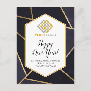 Happy New Year Geometric Logo-Postkarte Postkarte
