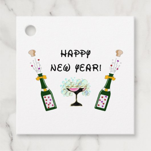 Happy New Year Geschenkanhänger (Vorderseite)