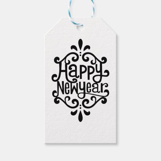 Happy New Year Geschenkanhänger (Vorderseite)