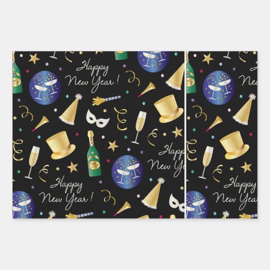 Happy New Year Geschenkpapier Set (Vorderseite 2)