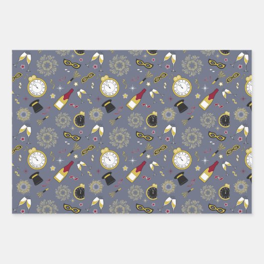 Happy New Year Geschenkpapier Set (Vorderseite)