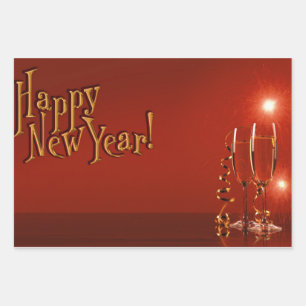 Happy New Year Geschenkpapier Set
