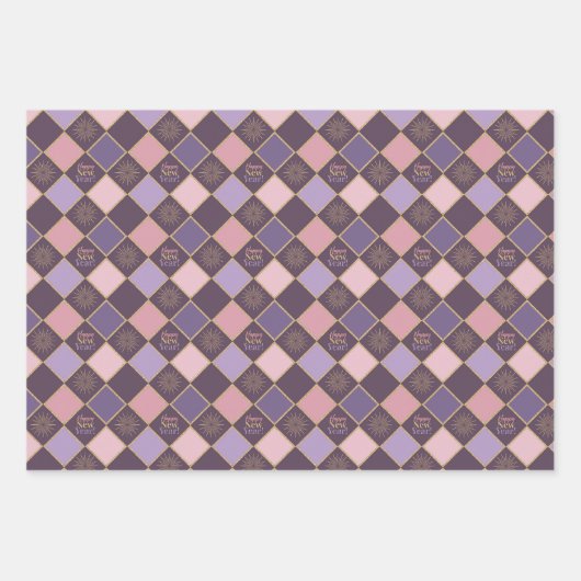 Happy New Year Geschenkpapier Set (Vorderseite)