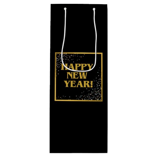 Happy New Year Geschenktüte Für Weinflaschen (Vorderseite)