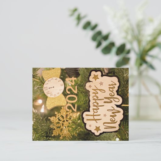 Happy New year get card 2024 Postkarte (Stehend Vorderseite)