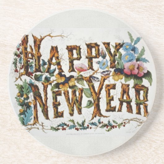 Happy New Year Getränkeuntersetzer (Vorne)