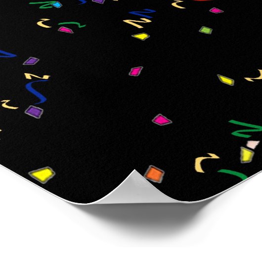 Happy New Year Glassy Red Text Poster (Ecke)