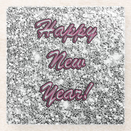 Happy New Year Glasuntersetzer (Vorderseite)
