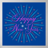 Happy New Year Glitzern Poster (Vorne)