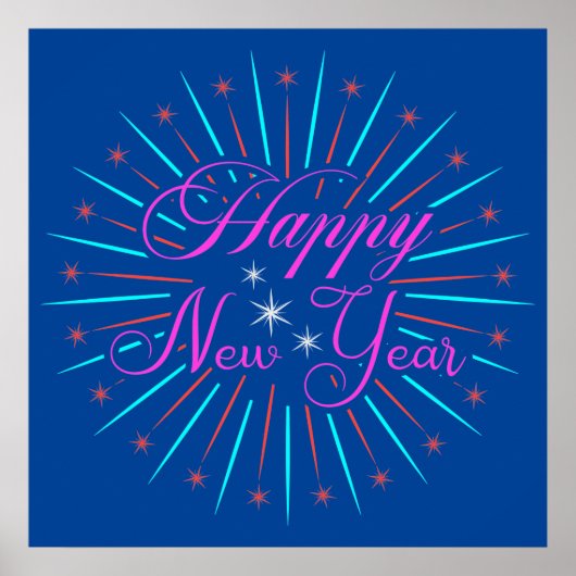 Happy New Year Glitzern Poster (Vorne)