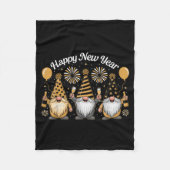 Happy New Year Gnome Confetti Fireworks New Year's Fleecedecke (Vorderseite)