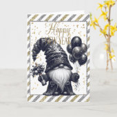 Happy New Year Gnome Karte (Gelbe Blume)