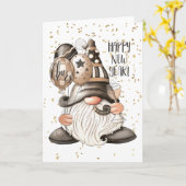 Happy New Year Gnome Karte (Gelbe Blume)