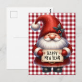 Happy New Year Gnome Postcard Postkarte (Vorne/Hinten)