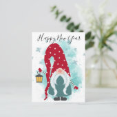 Happy New Year Gnome Postkarte (Stehend Vorderseite)