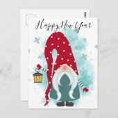 Happy New Year Gnome Postkarte (Vorne/Hinten)
