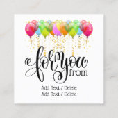 Happy New Year Gnome Series Quadratische Visitenkarte (Rückseite)