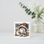 Happy New Year Gnome Series Quadratische Visitenkarte (Stehend Vorderseite)