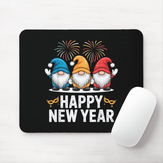 Happy New Year Gnomes For Party Lovers And Festive Mousepad (Mit Mouse)