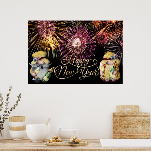 Happy New Year Gnomes Poster (Küche)