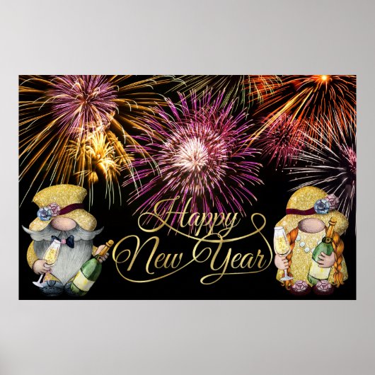 Happy New Year Gnomes Poster (Vorne)