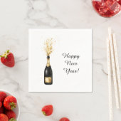 Happy New Year Gold Bottle Serviette (Beispiel)