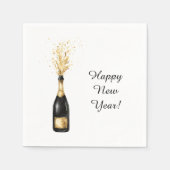 Happy New Year Gold Bottle Serviette (Vorderseite)