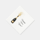 Happy New Year Gold Bottle Serviette (Ecke)