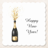 Happy New Year Gold Bottle Untersetzer (Vorderseite)