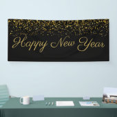 Happy New Year Gold Confetti Banner (Messe)