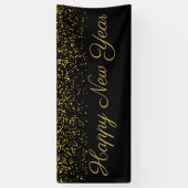 Happy New Year Gold Confetti Banner (Vertikal)