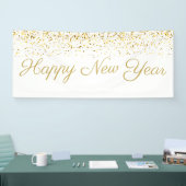 Happy New Year Gold Confetti Banner (Messe)