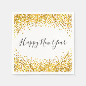 Happy New Year Gold Confetti Holiday Napkin Serviette (Vorderseite)