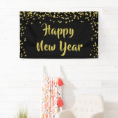 HAPPY NEW YEAR Gold Confetti Pinselschrift Banner (Insitu)