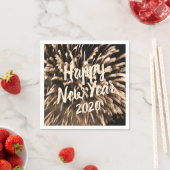 Happy New Year Gold Firework Celebration Foto Serviette (Beispiel)
