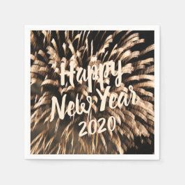 Happy New Year Gold Firework Celebration Foto Serviette