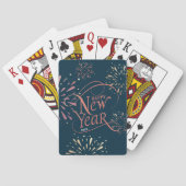Happy New Year Gold Foil Script Spielkarten (Rückseite)