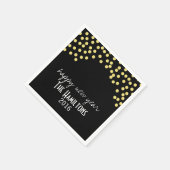 Happy New Year Gold Glitzer Cocktail Party Napkin Serviette (Ecke)
